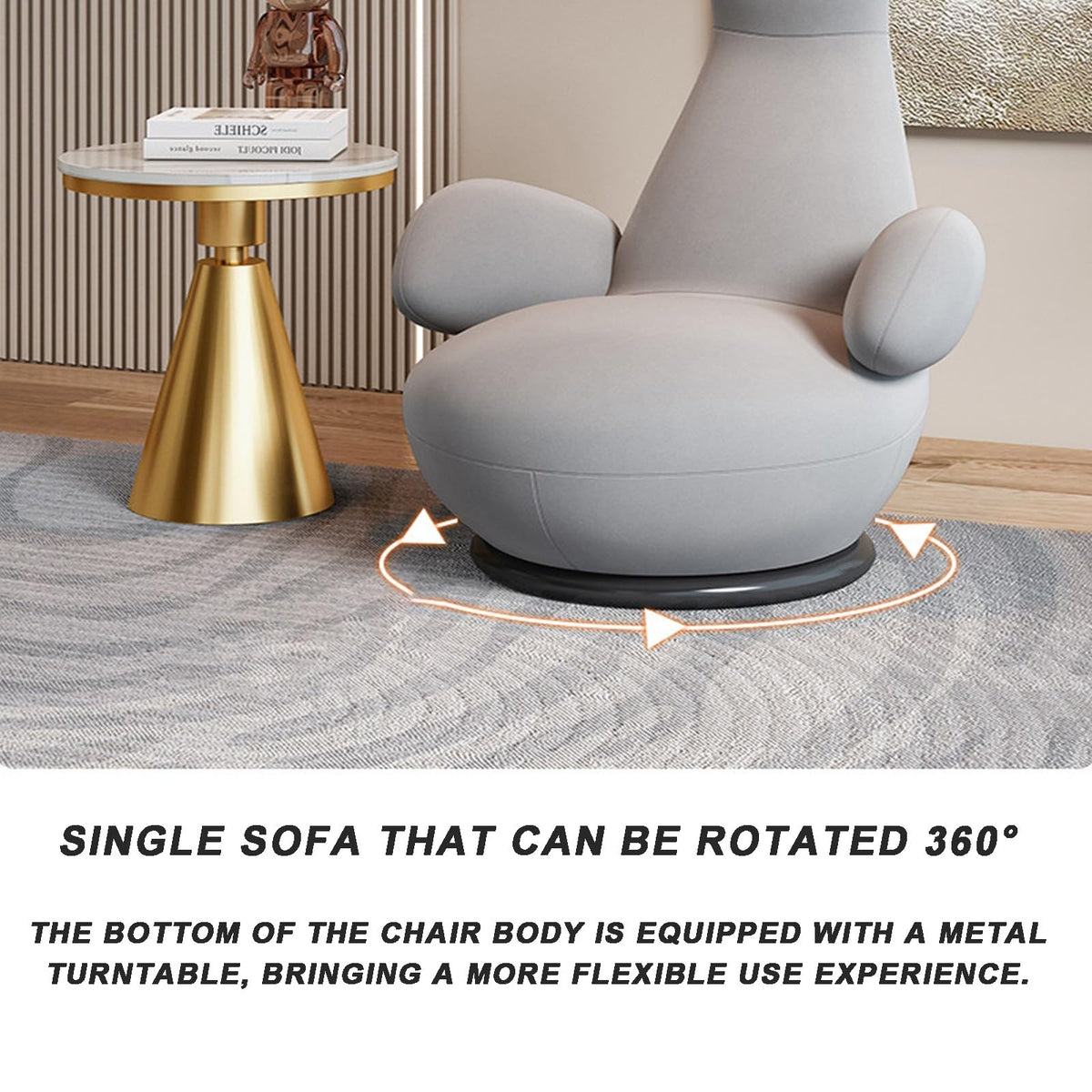 JOSOGO 360° Swivel Velvet Upholstered Accent Chair