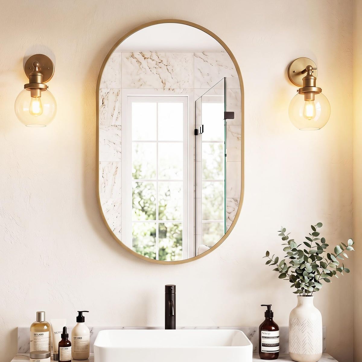 Sweetcrispy Decorative Bathroom Wall Mirror for Home Decor