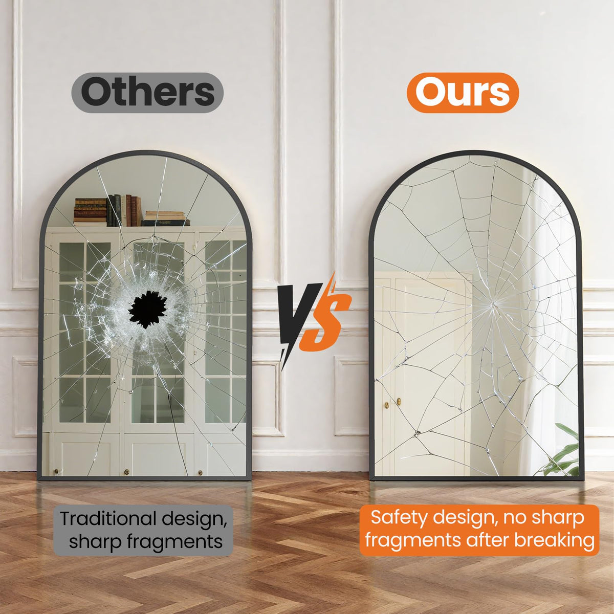 Sweetcrispy Decorative Bathroom Wall Mirror for Home Decor
