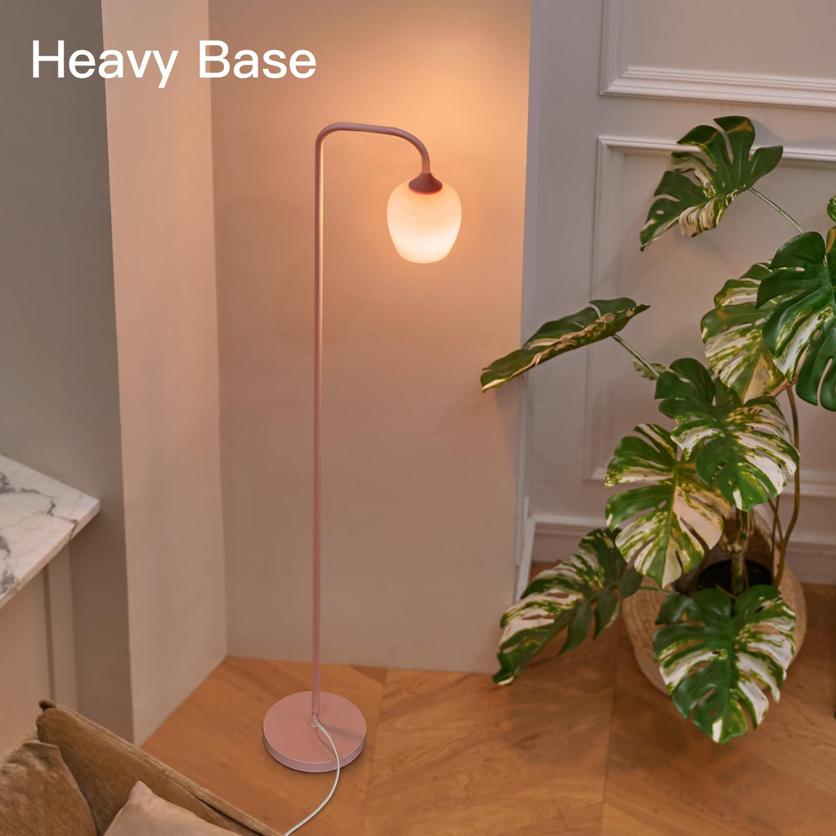 ONEWISH Floor Lamp with Side Table & USB Charging Ports