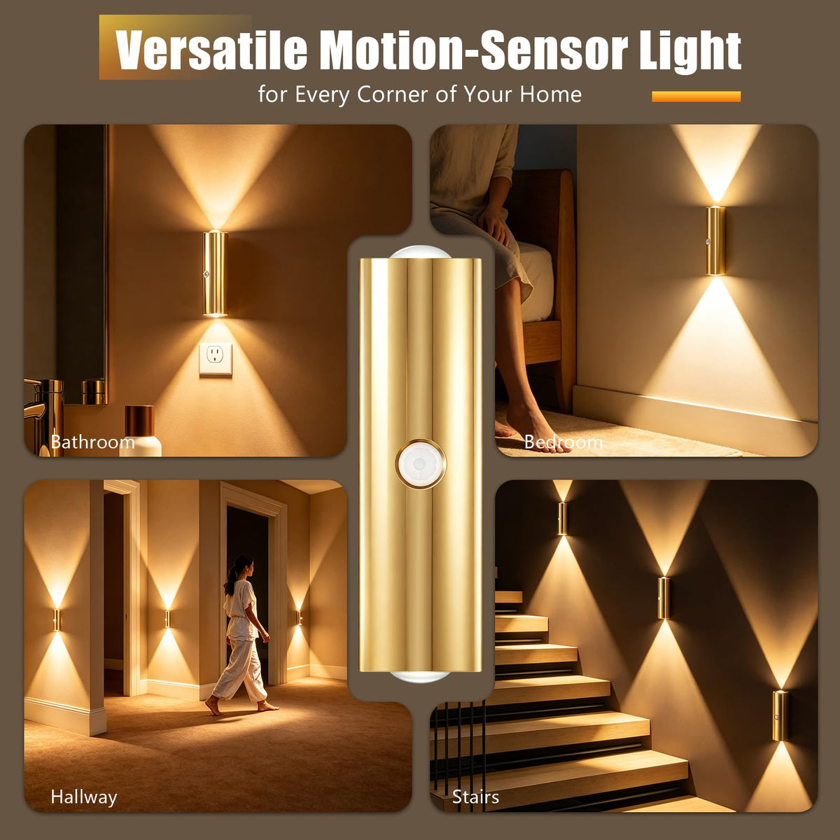 DEXULESA Rechargeable Motion Sensor Magnetic Wall Sconce