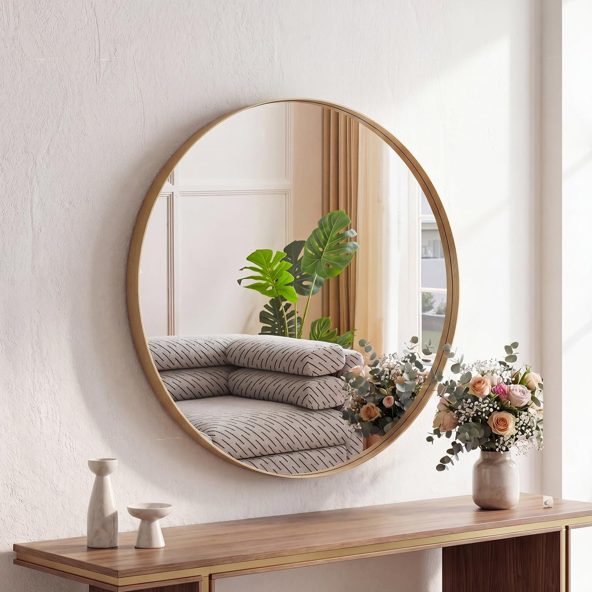 Sweetcrispy Decorative Bathroom Wall Mirror for Home Decor