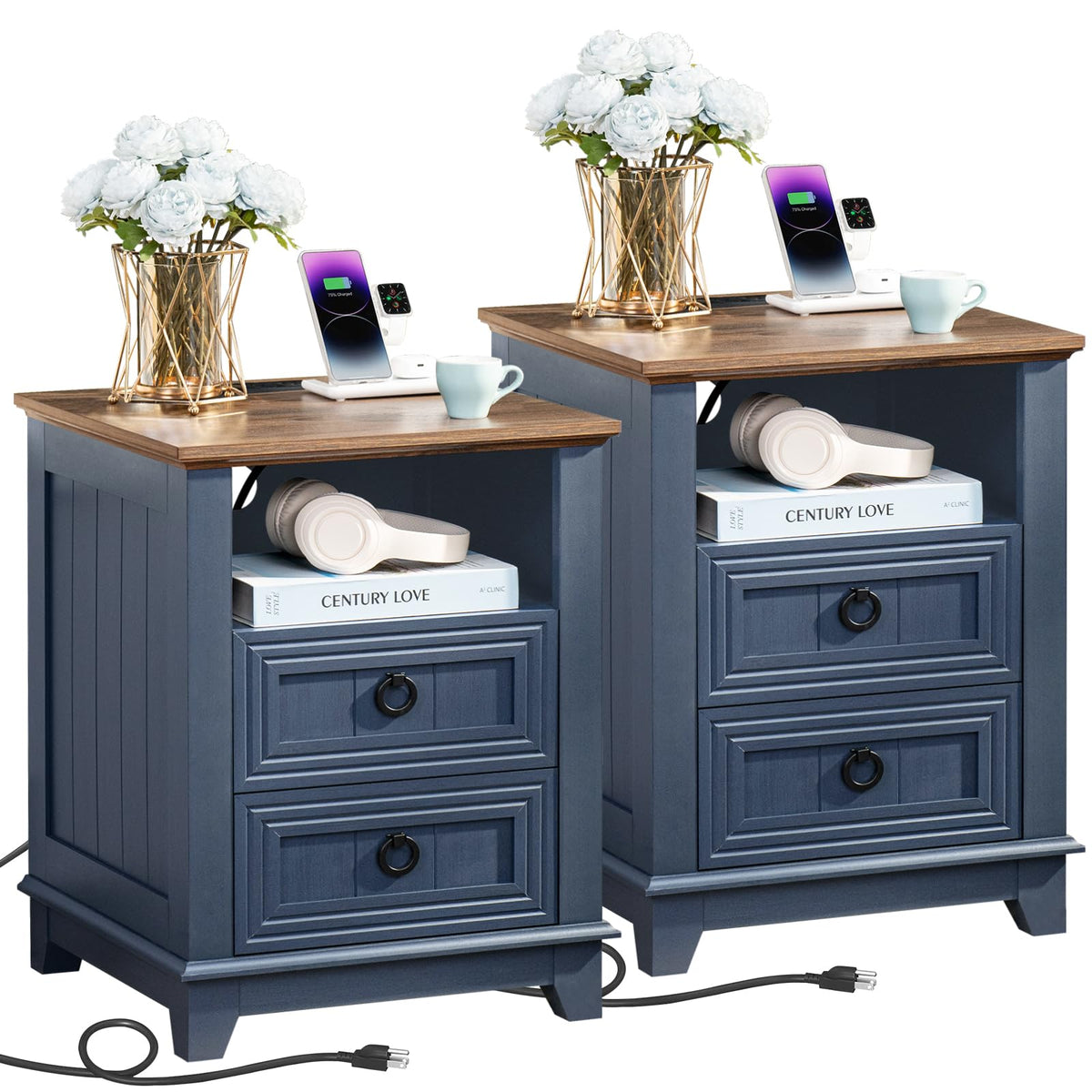 Joaxswe Nightstands with Drawers for Bedroom & Living Room
