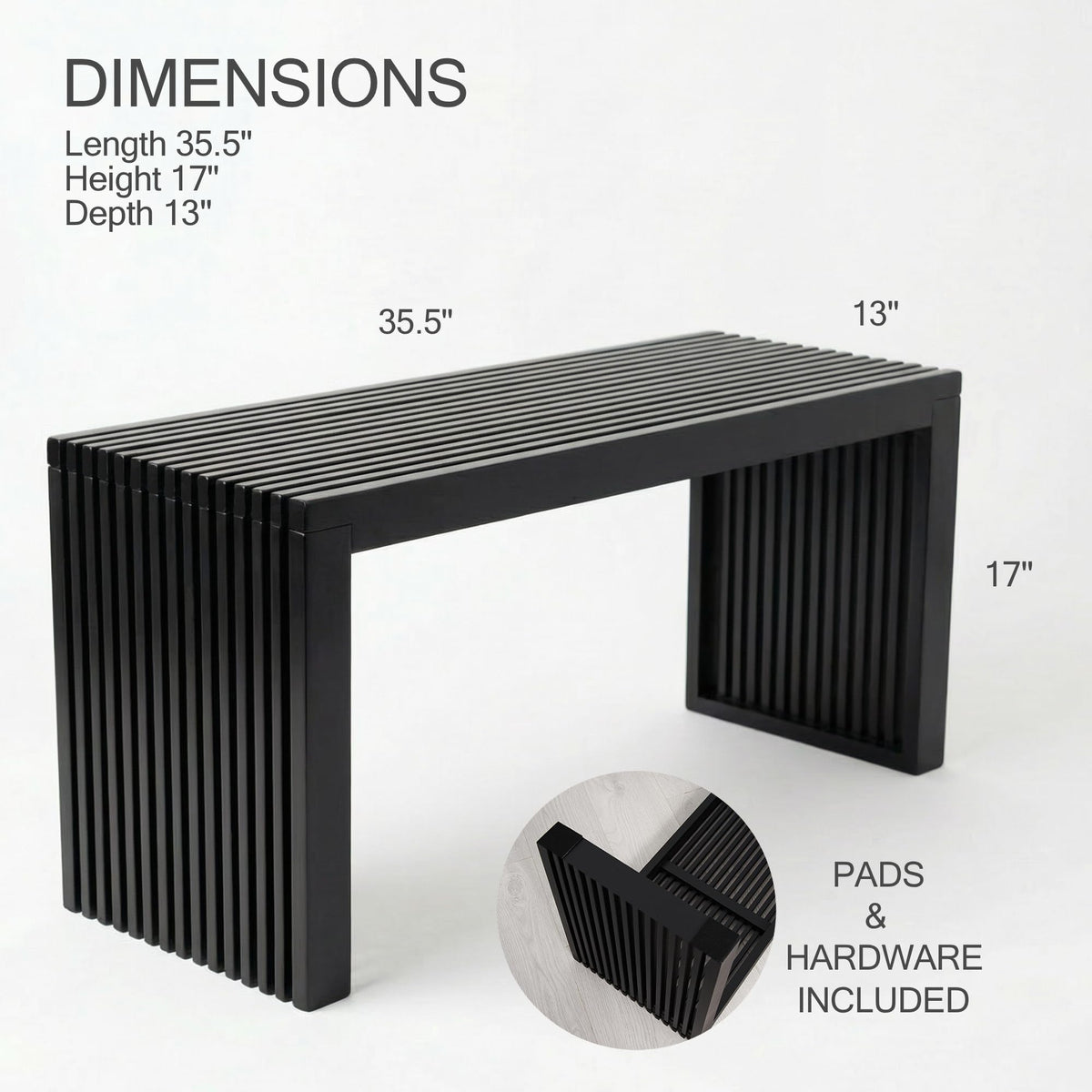 SWEVEN Modern Bamboo Wood Storage Bench for Entryway