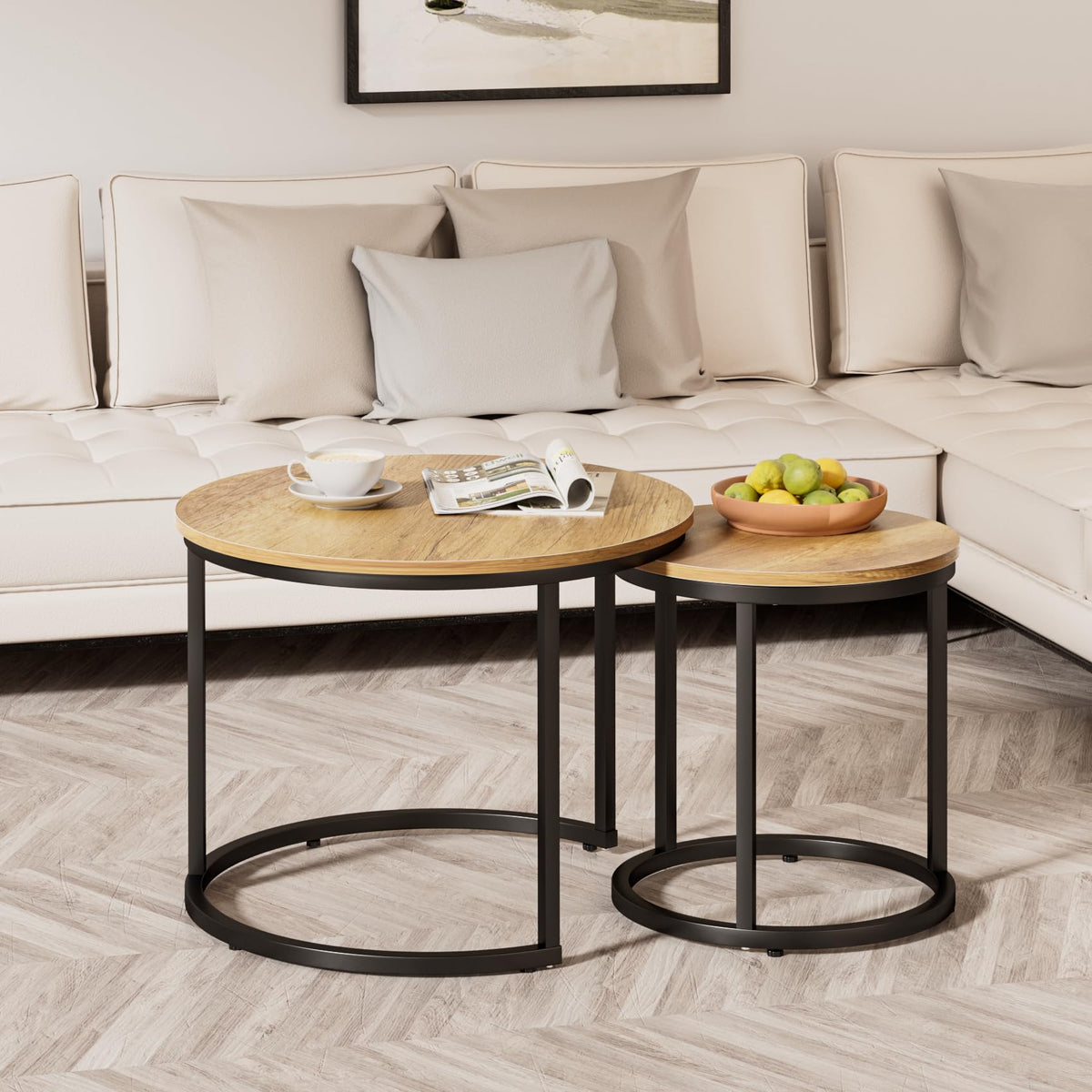 Smuxee Nesting Coffee Tables for Living Room, Set of 2