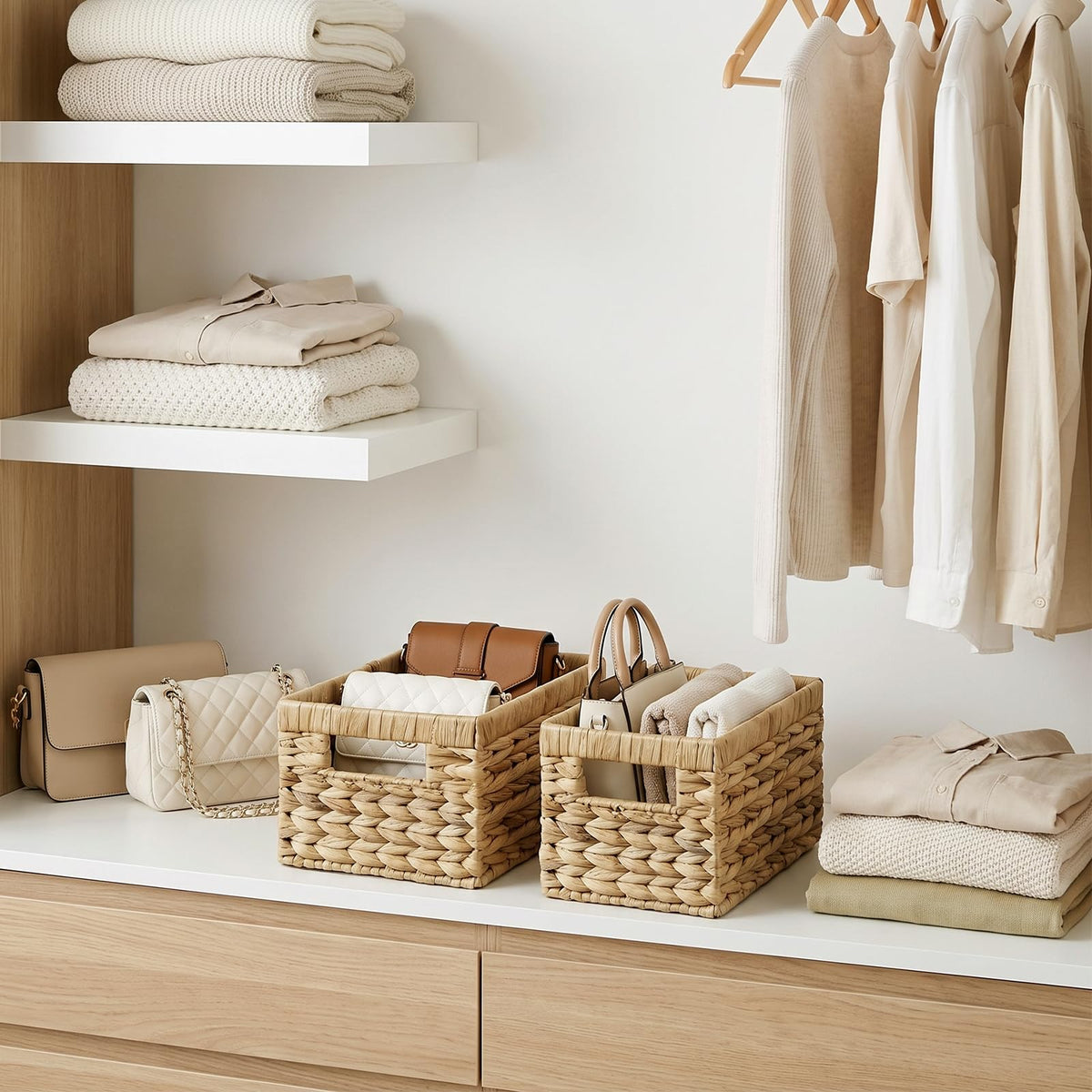 ROOMTEC Wicker Storage Baskets for Home Organization