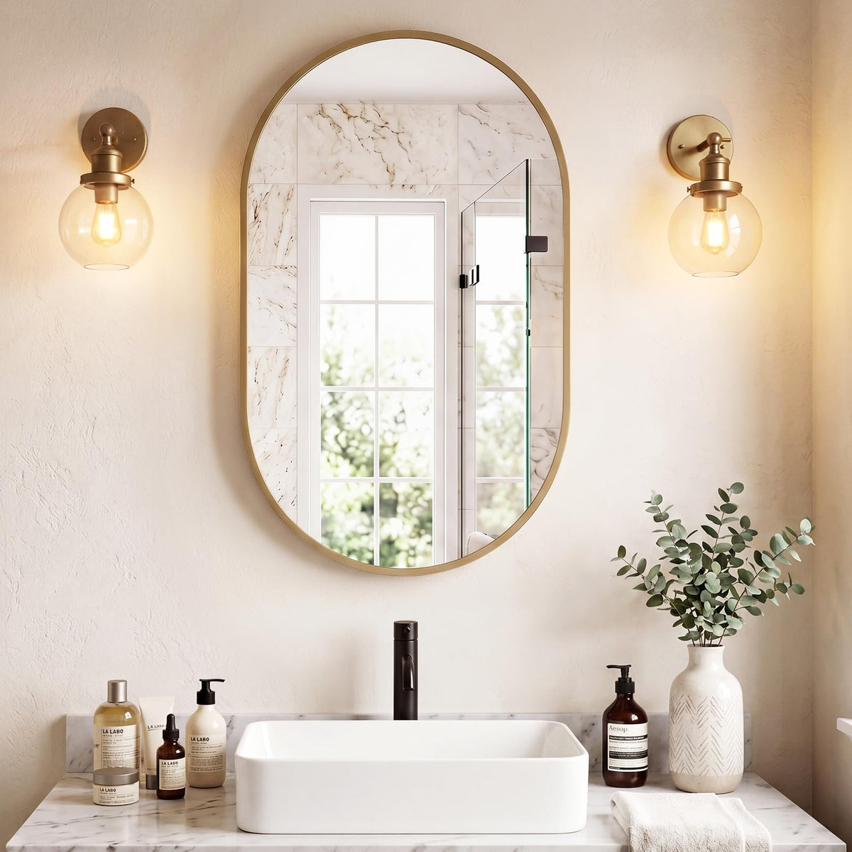 Sweetcrispy Decorative Bathroom Wall Mirror for Home Decor