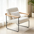 EORMHOEE Upholstered Accent Chair with Comfy Backrest – Beige