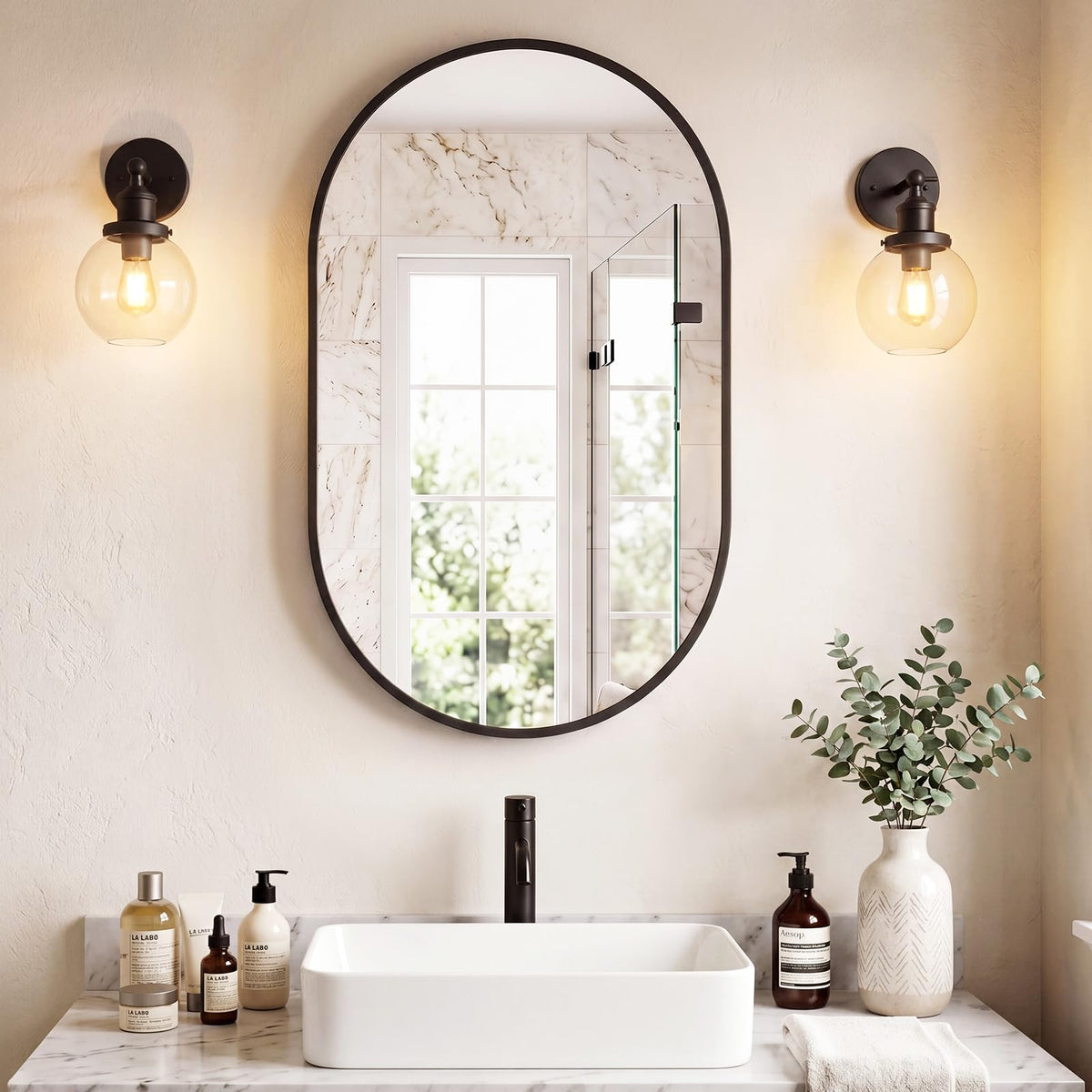 Sweetcrispy Decorative Bathroom Wall Mirror for Home Decor