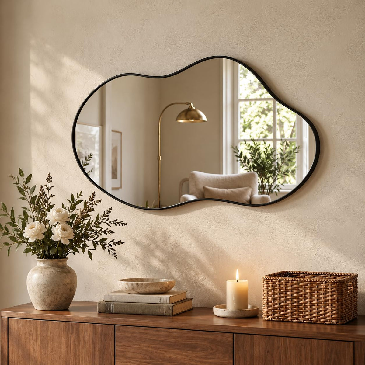 potijo Irregular Asymmetrical Decorative Wall Mirror