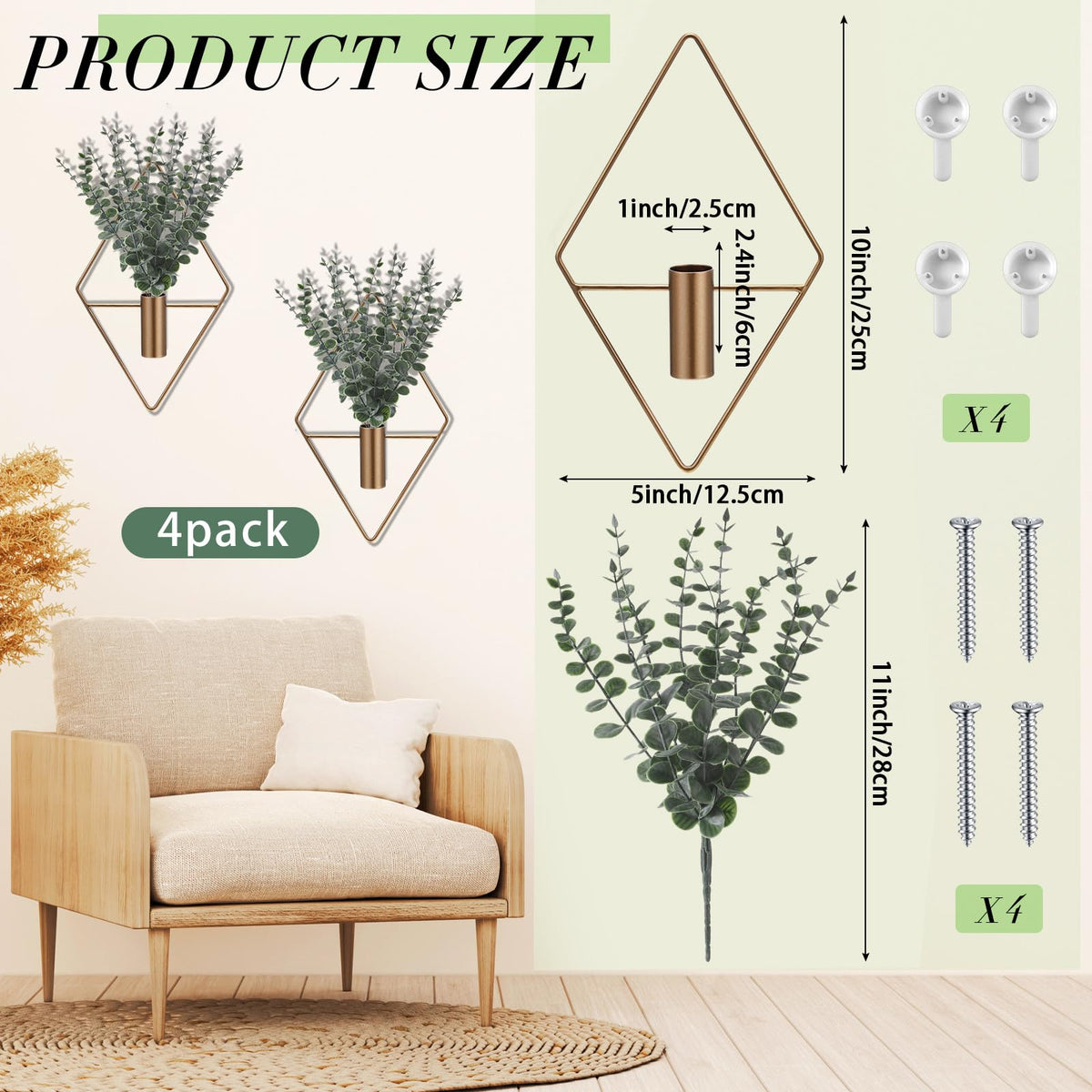 Jexine Hanging Artificial Planters for Wall Decor