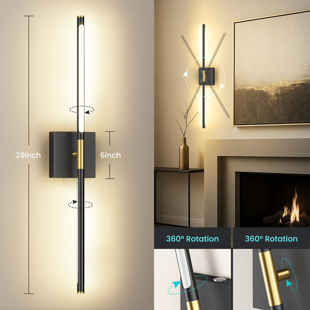 SyncGlow 10000mAh Battery-Operated Wall Sconces, Set of 2
