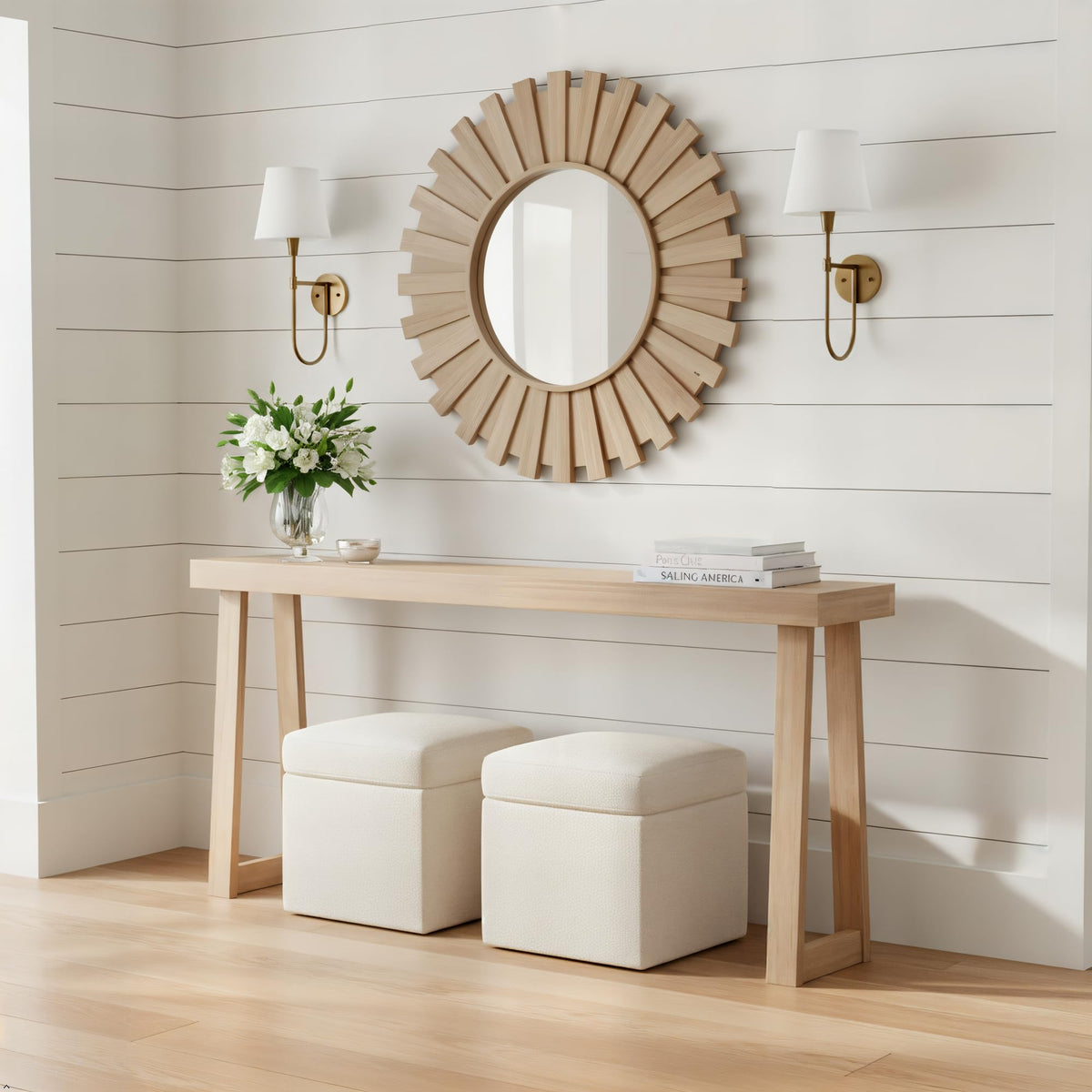 Plank+Beam Solid Wood Console Table for Entryway Decor