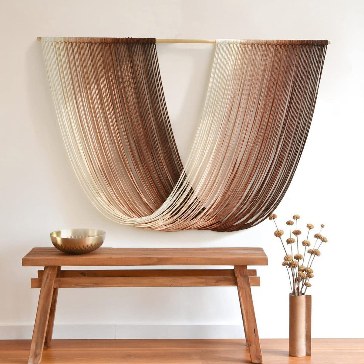 Large Dip-Dyed Macrame Wall Hanging Boho Tapestry Decor
