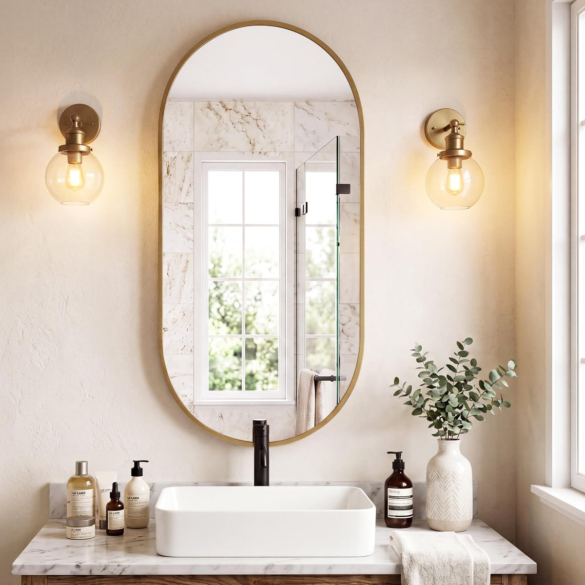 Sweetcrispy Decorative Bathroom Wall Mirror for Home Decor