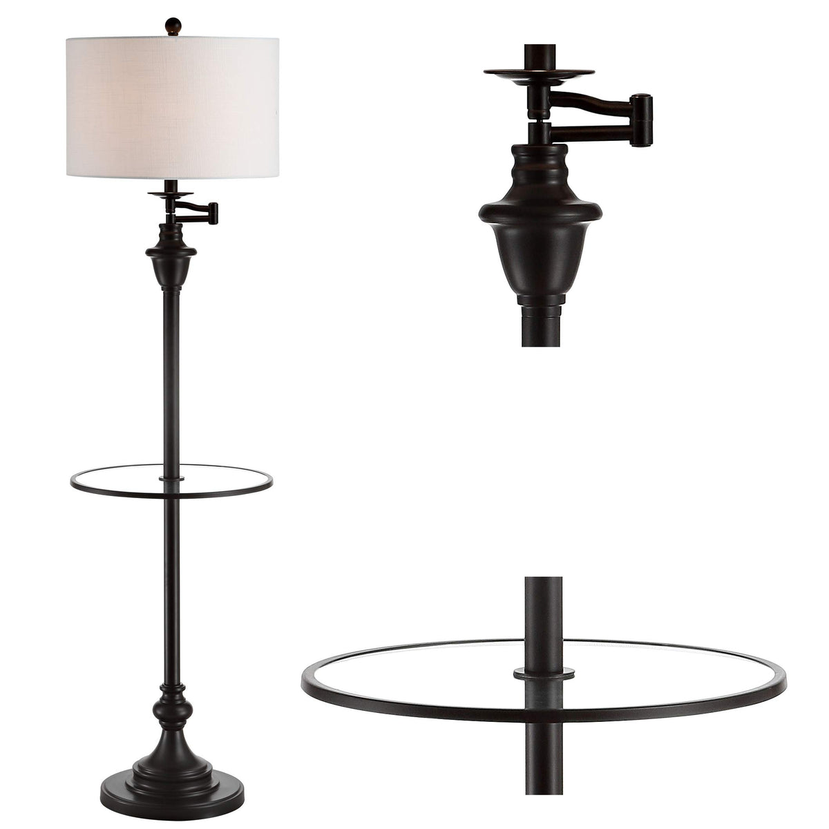 JONATHAN Y Metal & Glass LED Table and Floor Lamps