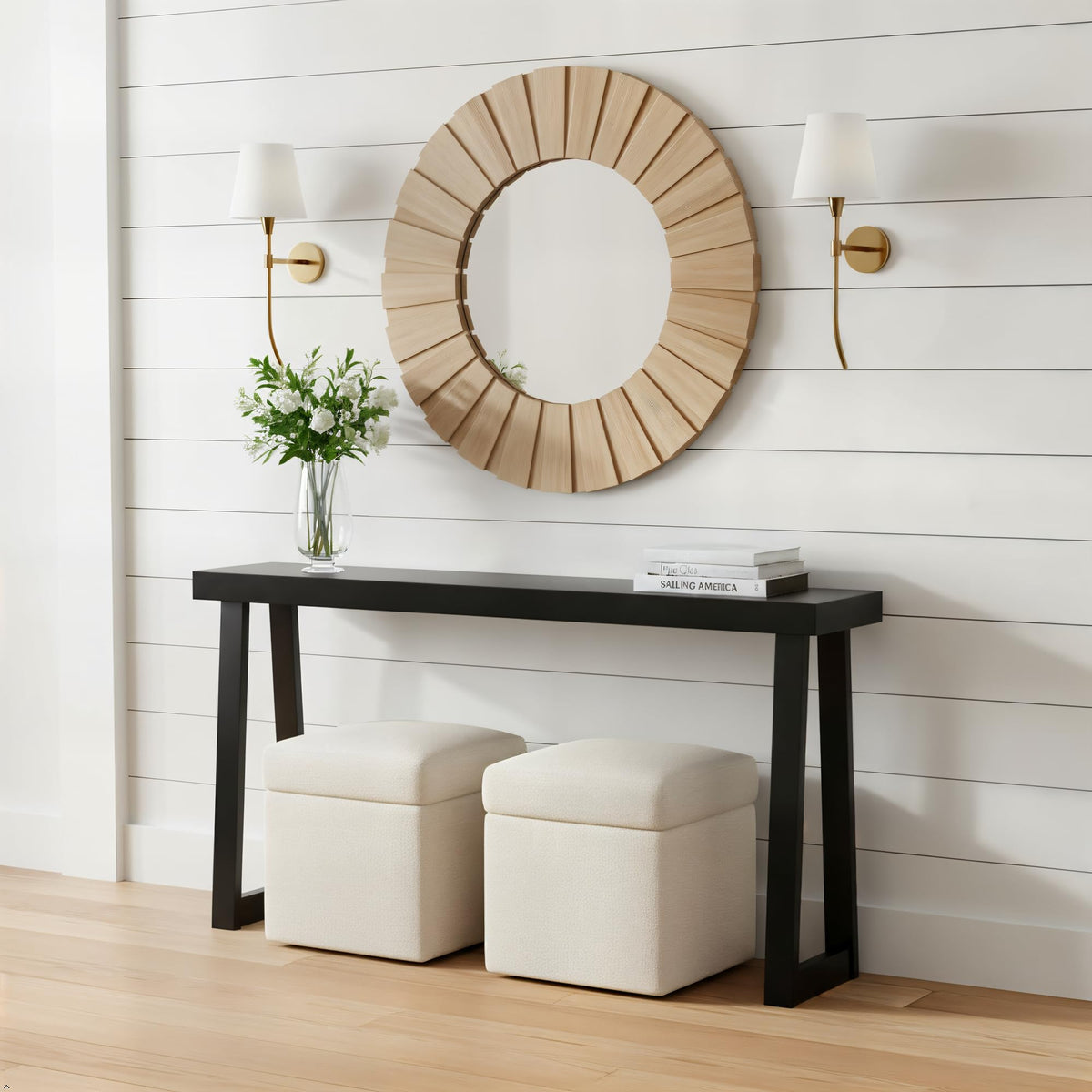 Plank+Beam Solid Wood Console Table for Entryway Decor