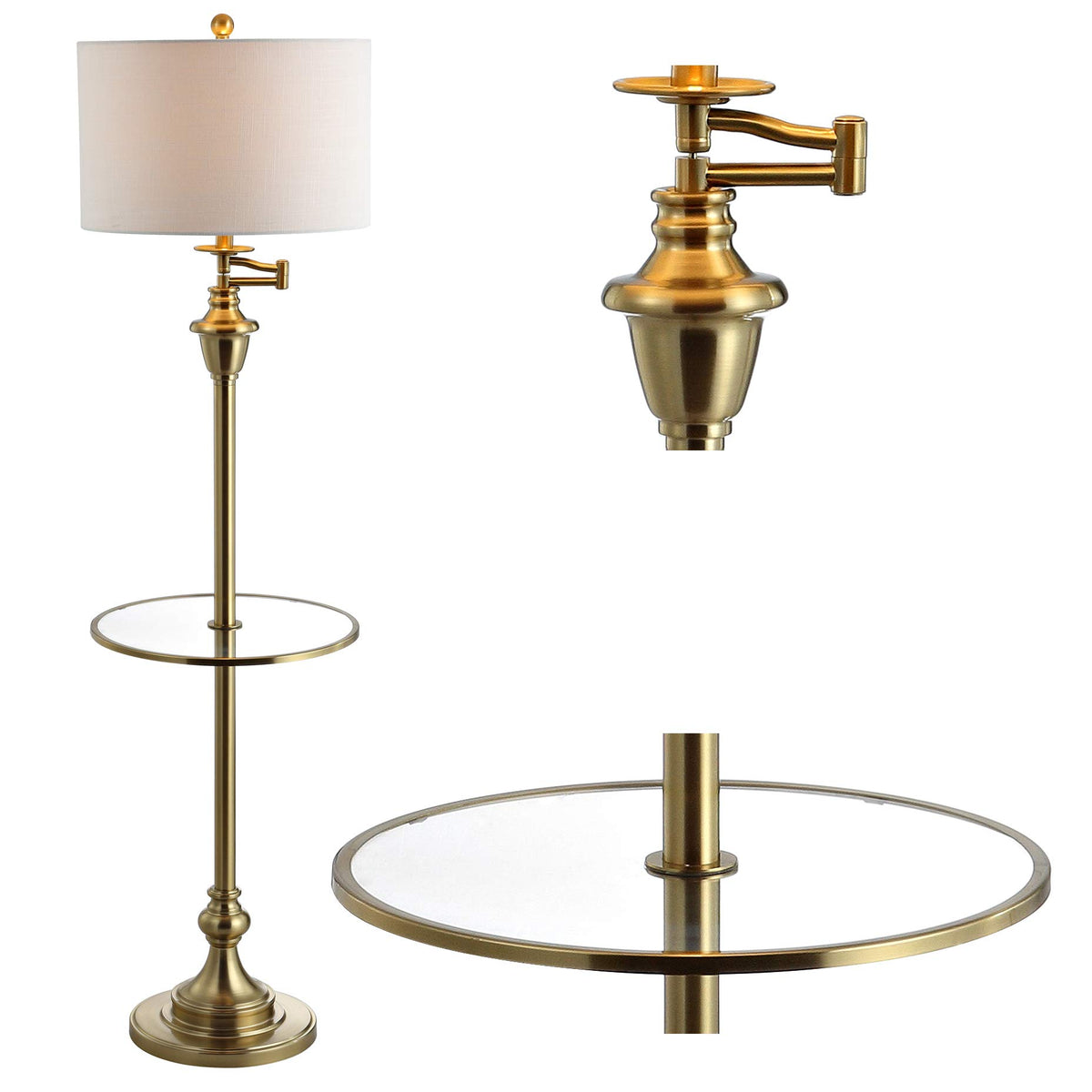 JONATHAN Y Metal & Glass LED Table and Floor Lamps
