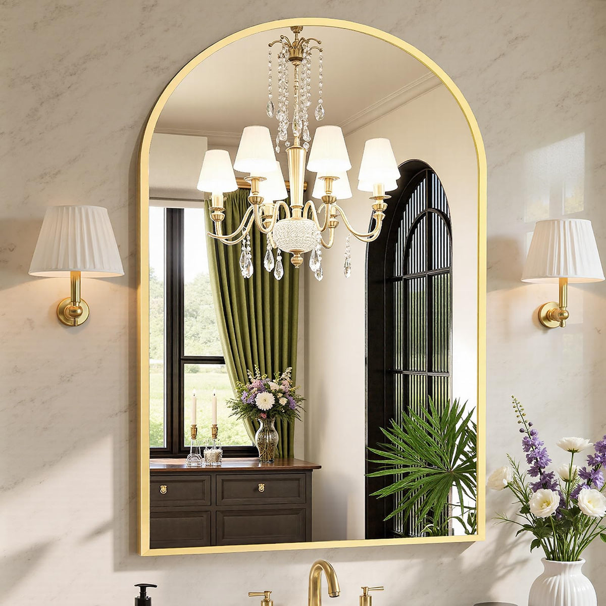 Sweetcrispy Decorative Bathroom Wall Mirror for Home Decor