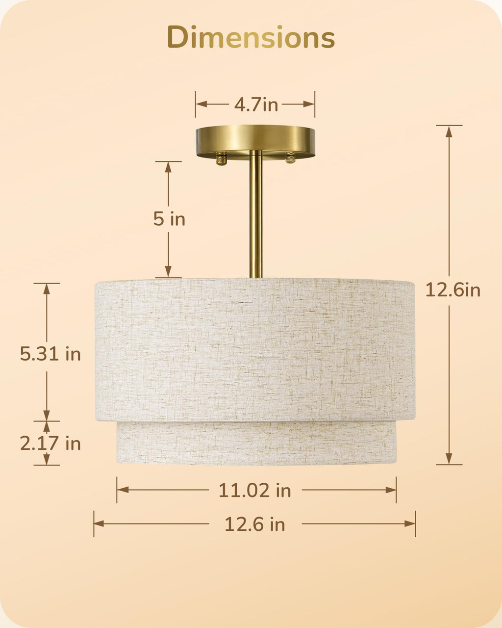 EDISHINE HFCL13CDE Ceiling Light Fixture for Home Lighting