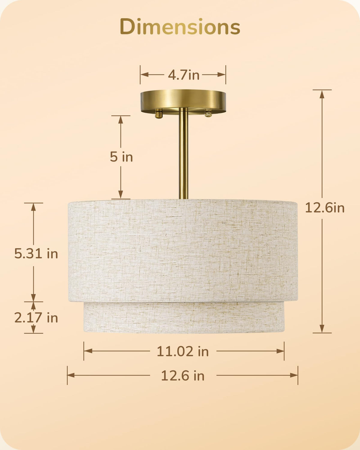 EDISHINE HFCL13CDE Ceiling Light Fixture for Home Lighting
