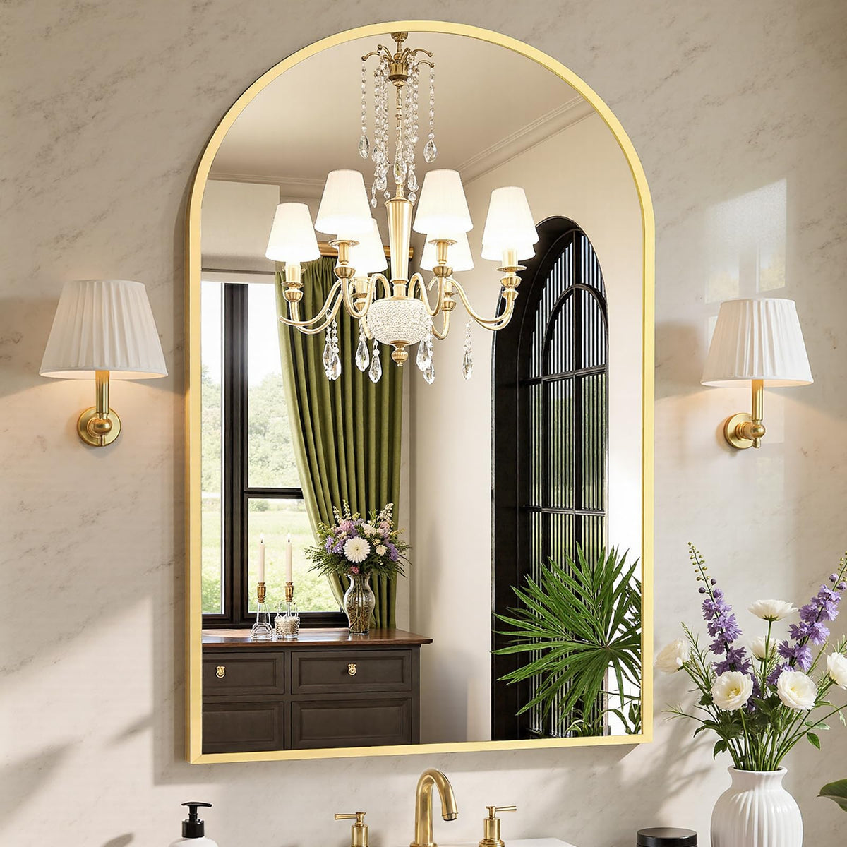 Sweetcrispy Decorative Bathroom Wall Mirror for Home Decor