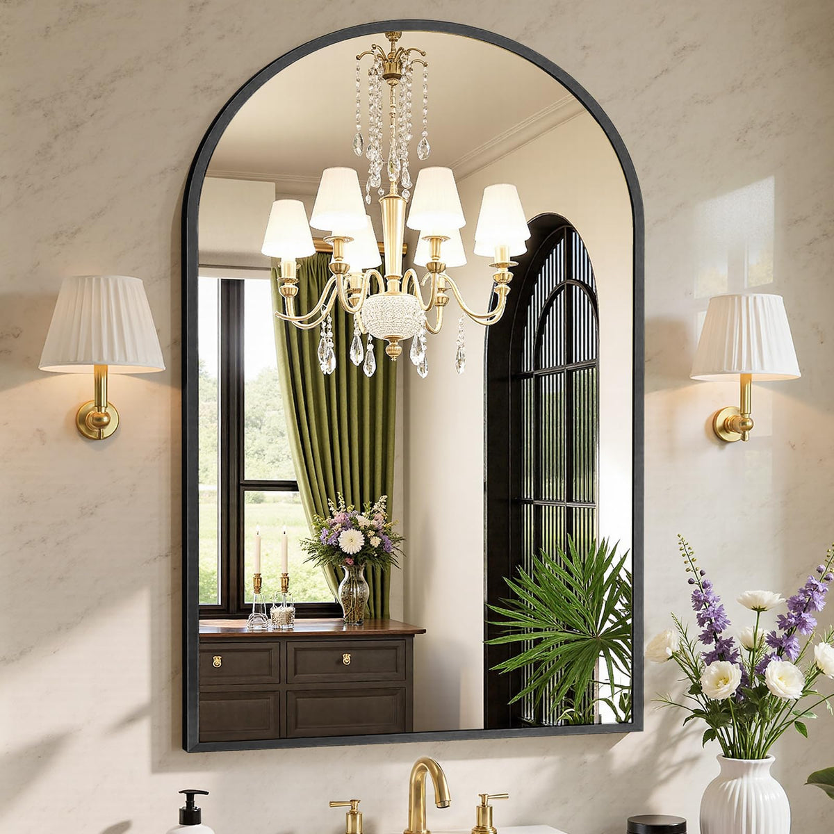 Sweetcrispy Decorative Bathroom Wall Mirror for Home Decor