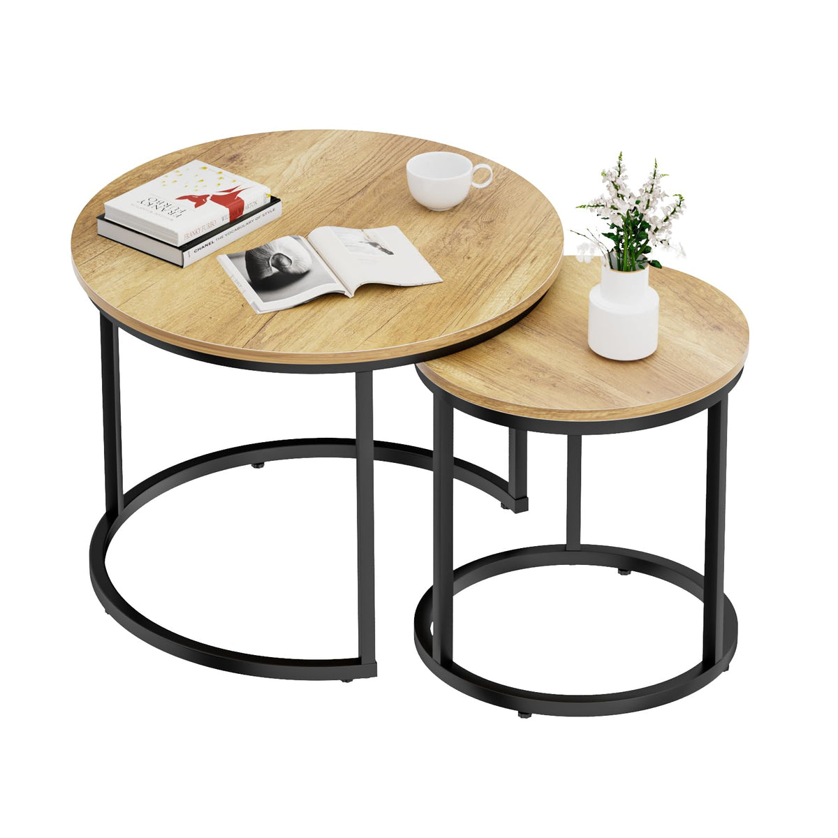Smuxee Nesting Coffee Tables for Living Room, Set of 2