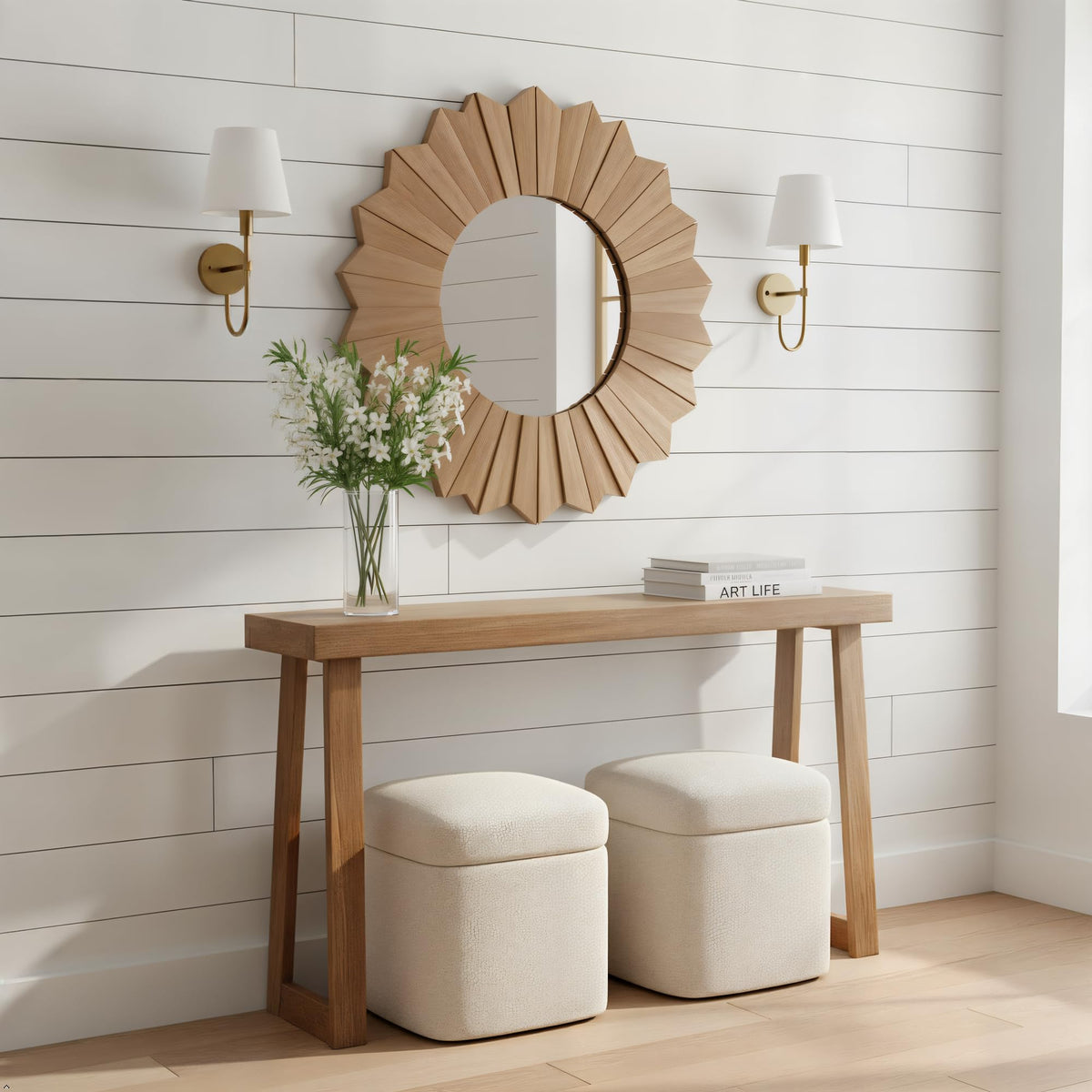 Plank+Beam Solid Wood Console Table for Entryway Decor