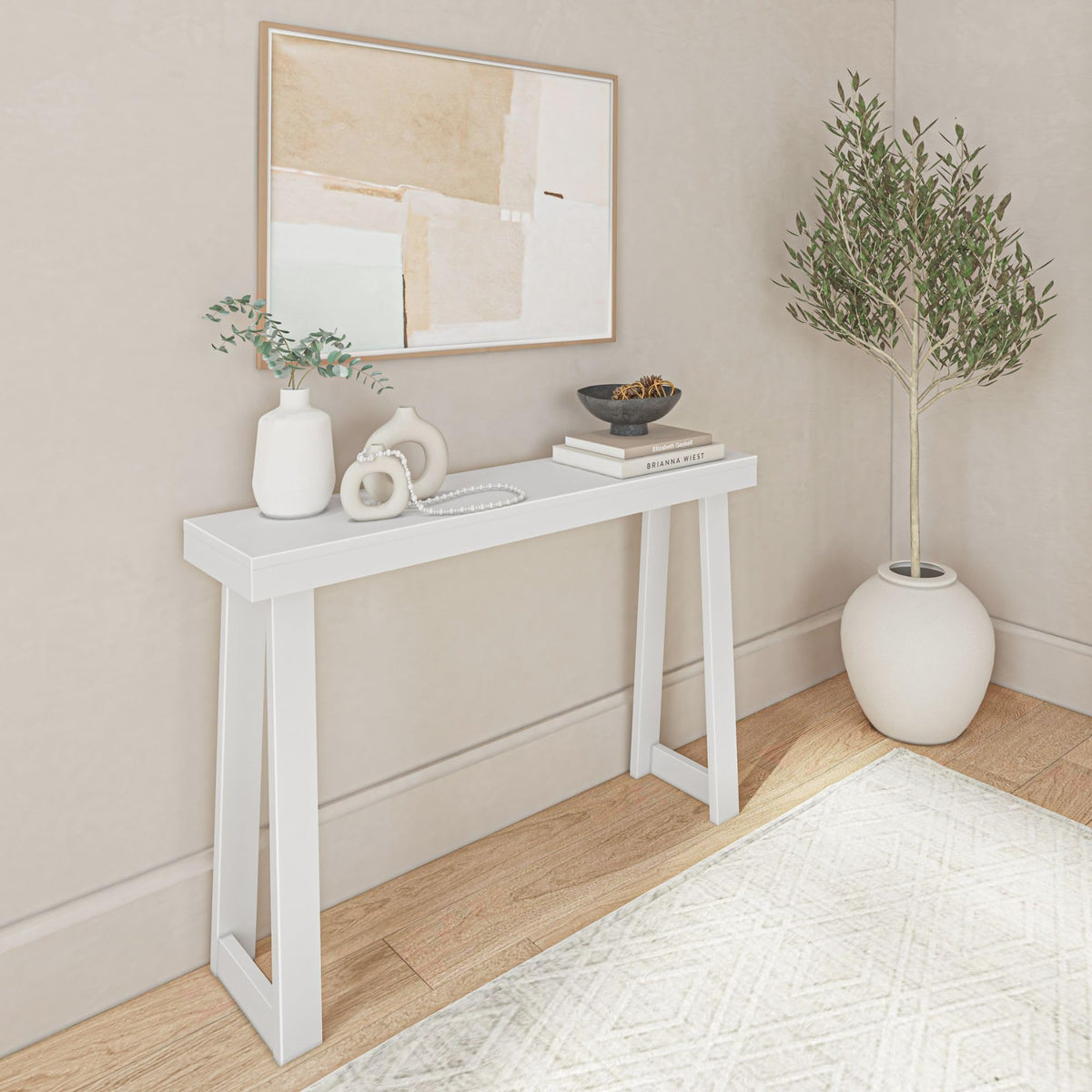 Plank+Beam Solid Wood Console Table for Entryway Decor