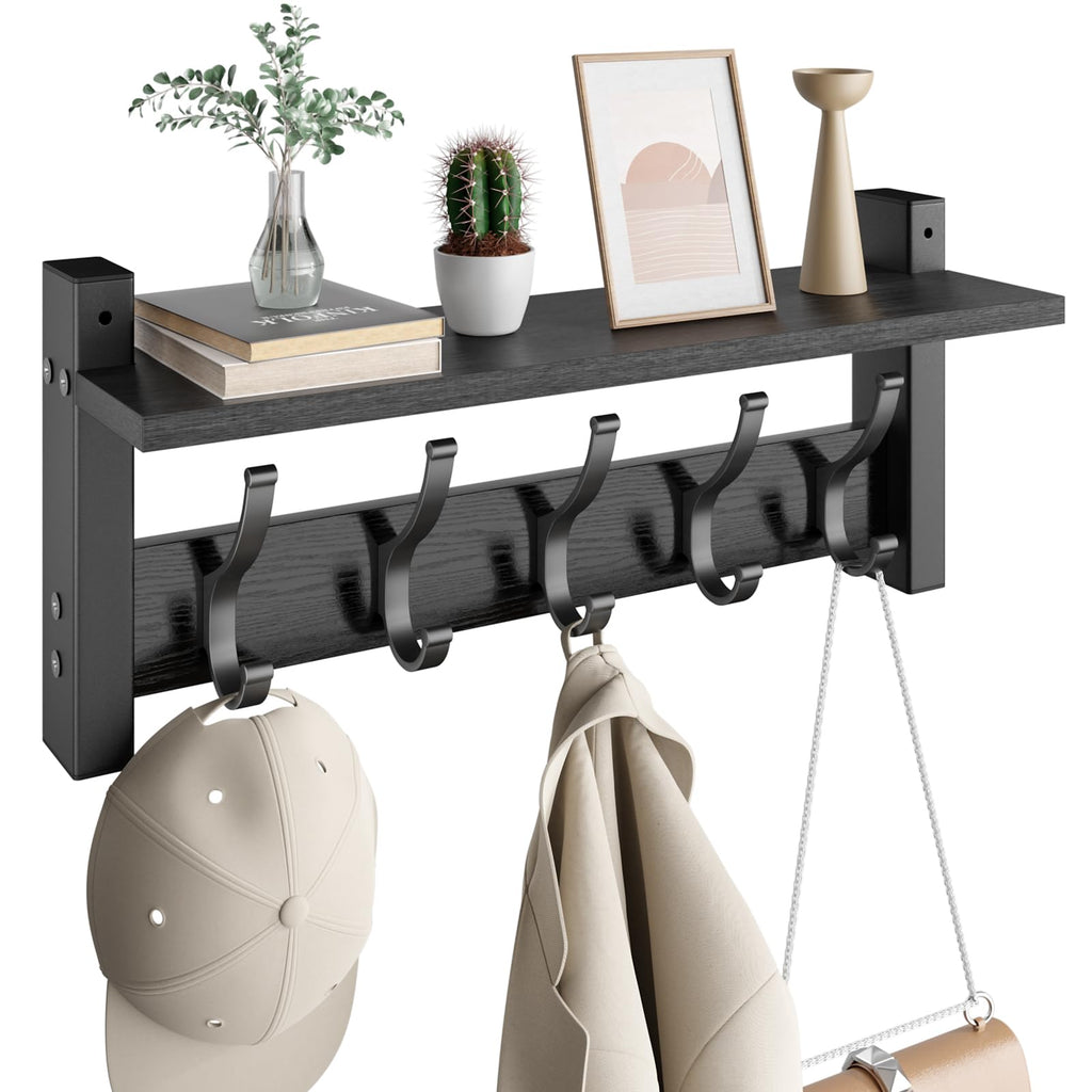 Optish 17.1-Inch Wall-Mounted Coat Rack with Shelf