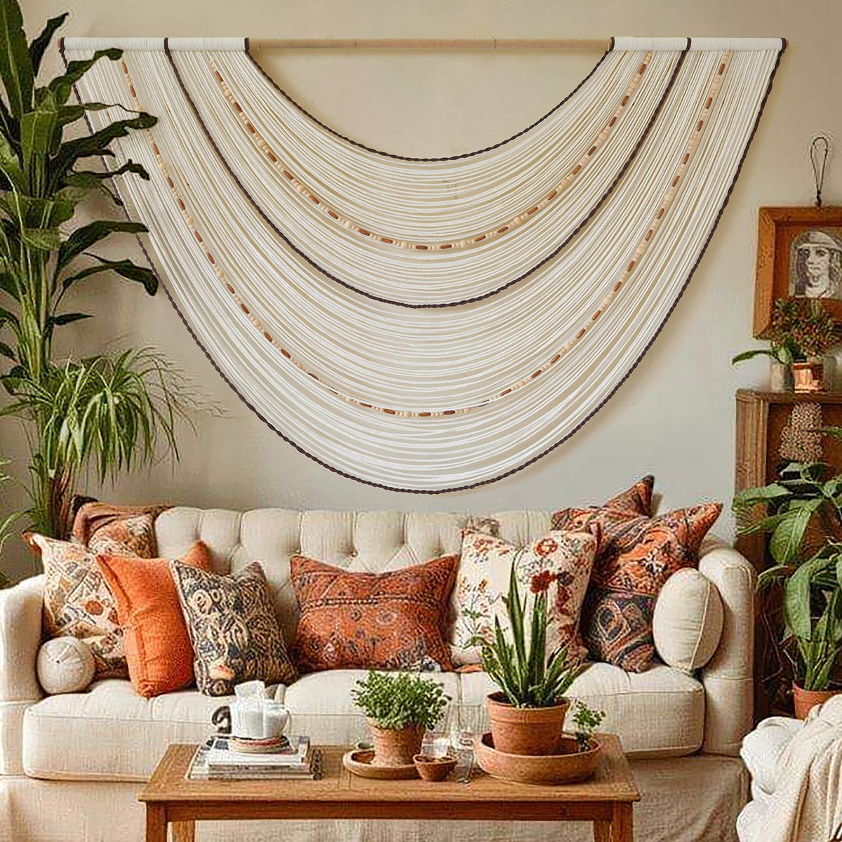 Large Dip-Dyed Macrame Wall Hanging Boho Tapestry Decor