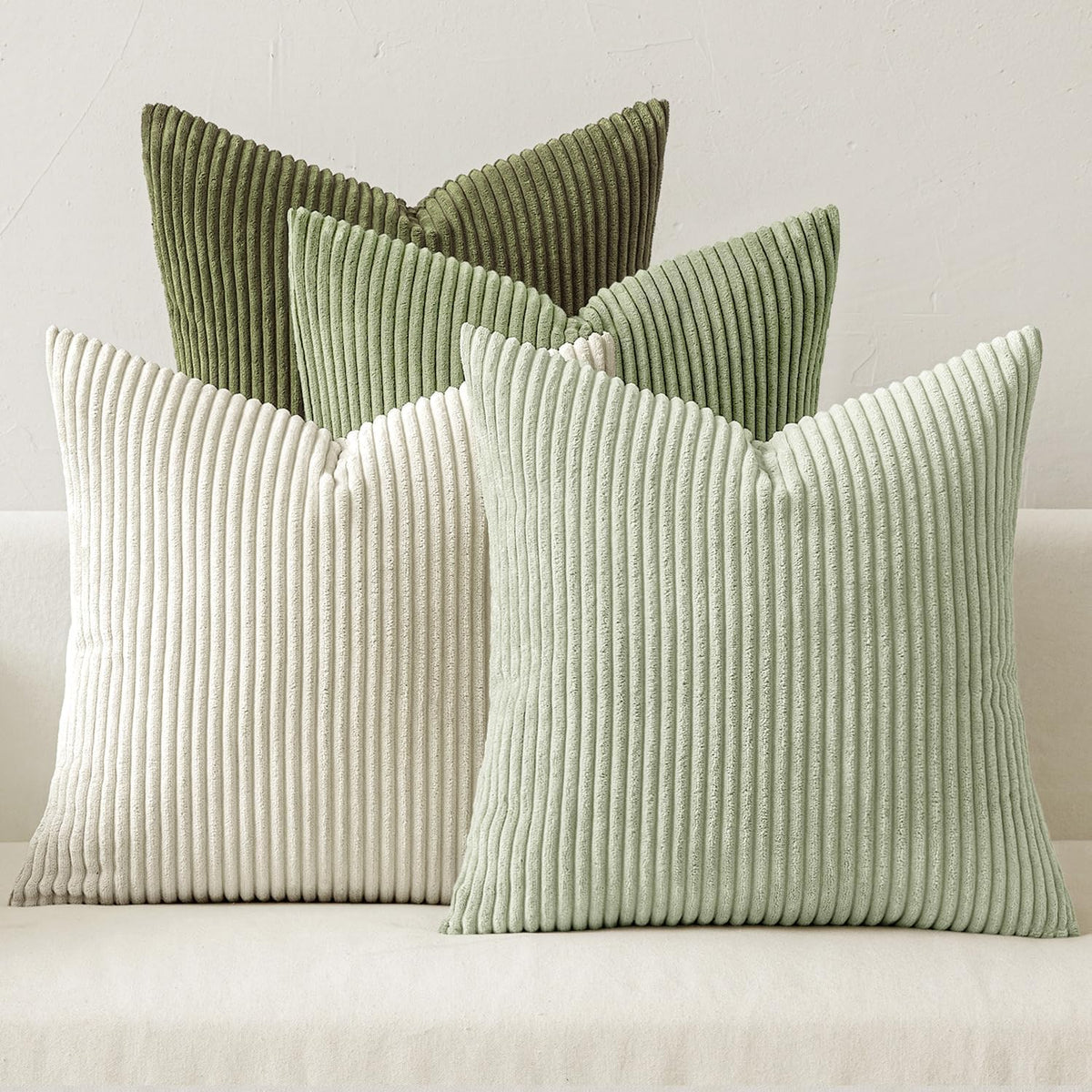 MIULEE Soft Corduroy Decorative Throw Pillow Covers, Set of 4