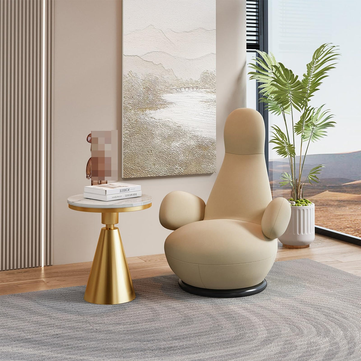JOSOGO 360° Swivel Velvet Upholstered Accent Chair