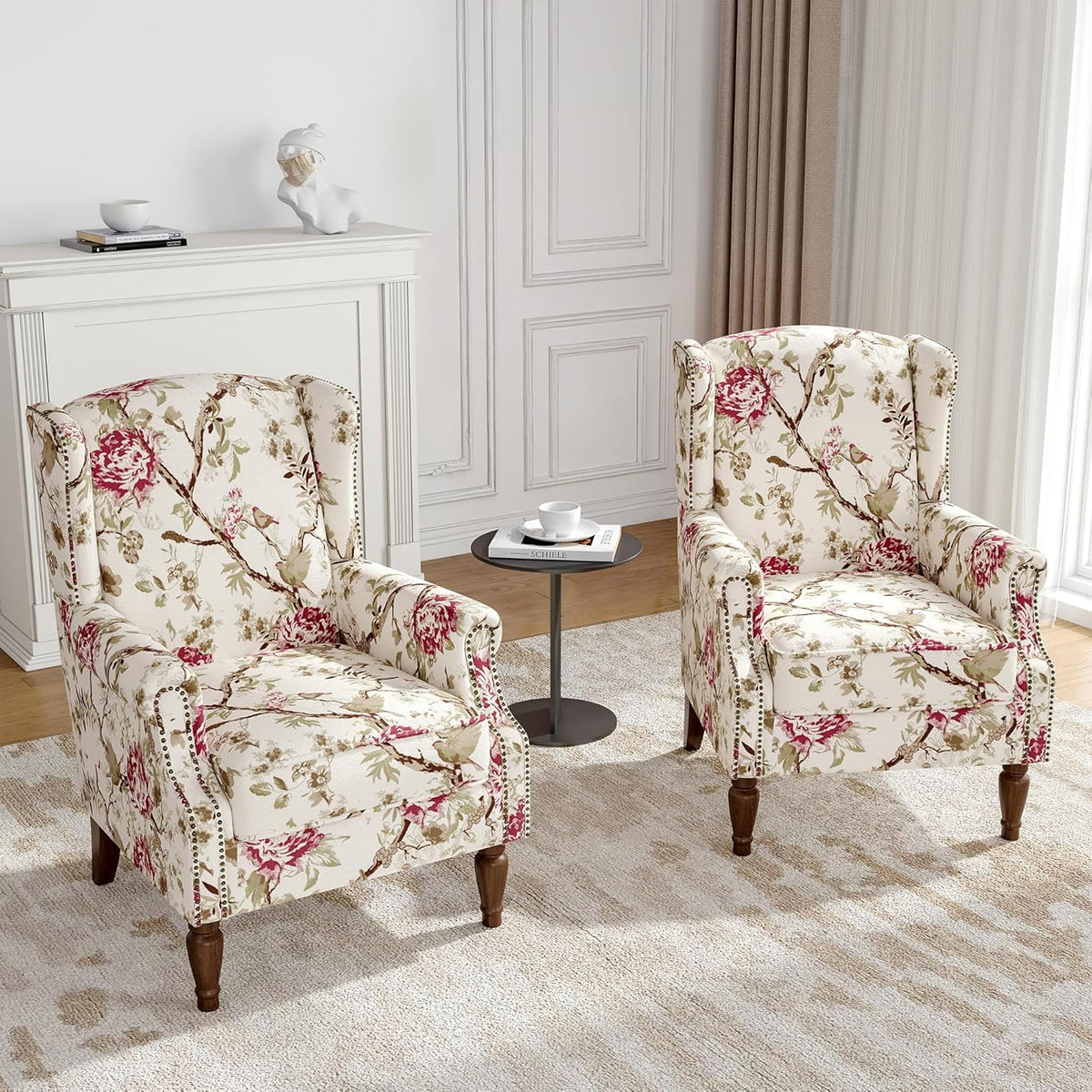 Qatiby High-Back Upholstered Wingback Accent Chair