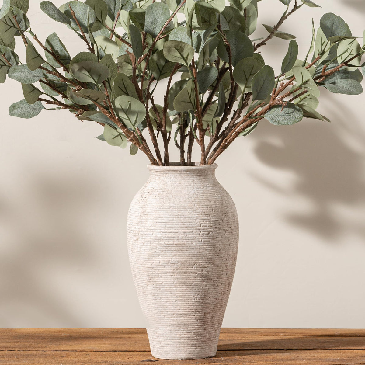 Vanselia Large Rustic Ceramic Flower Vase for Home Decor