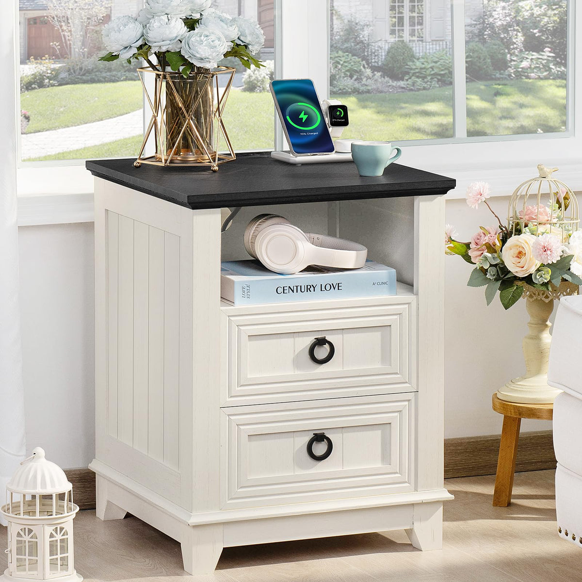 Joaxswe Nightstands with Drawers for Bedroom & Living Room