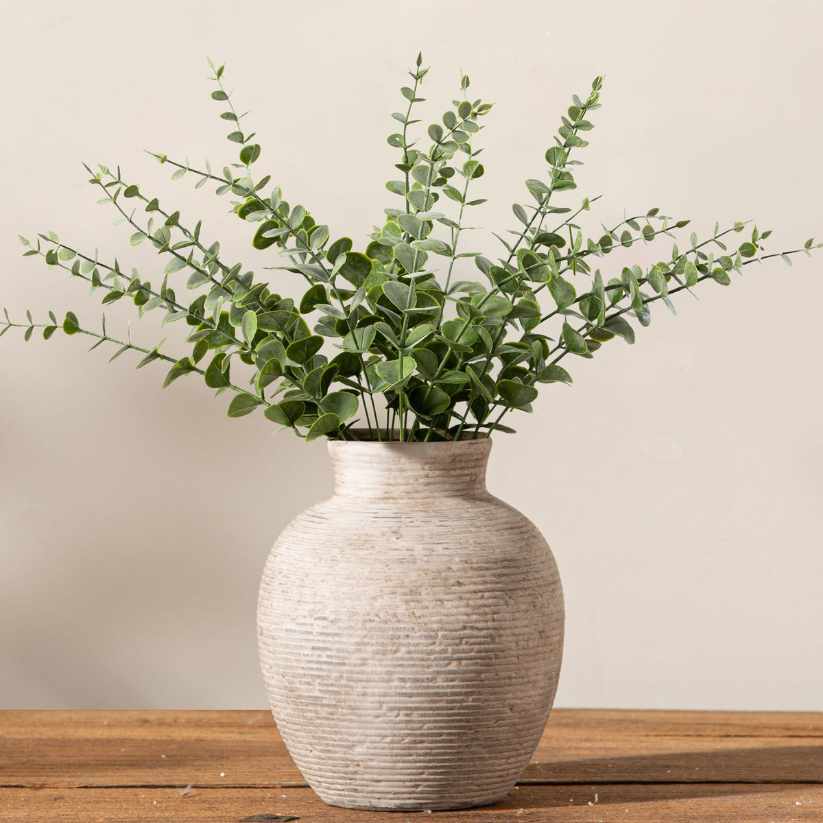 Vanselia Large Rustic Ceramic Flower Vase for Home Decor