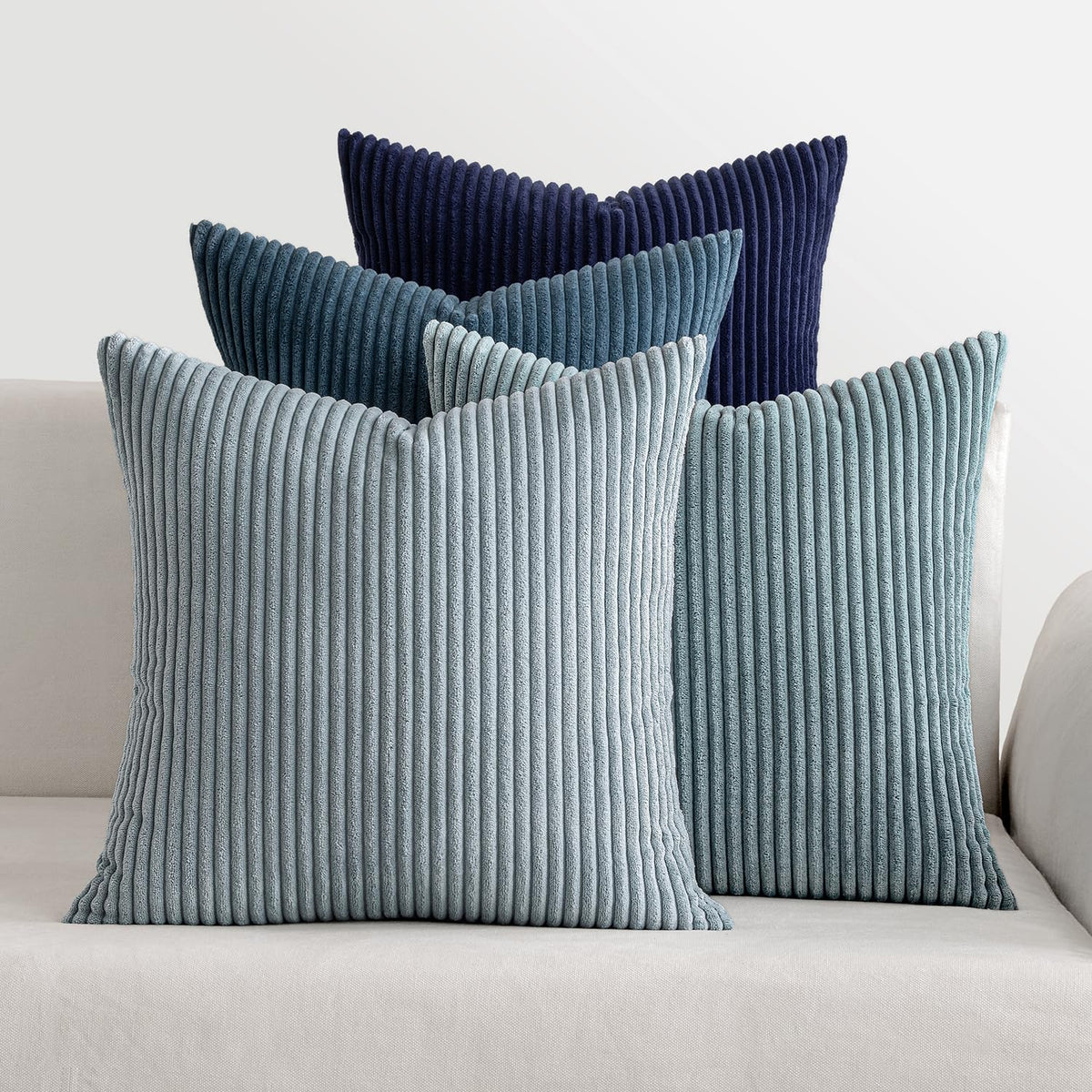 MIULEE Soft Corduroy Decorative Throw Pillow Covers, Set of 4