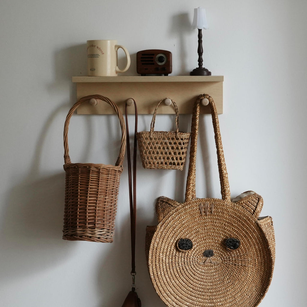 XAOMLP Wooden Wall-Mounted Coat Rack with Hooks