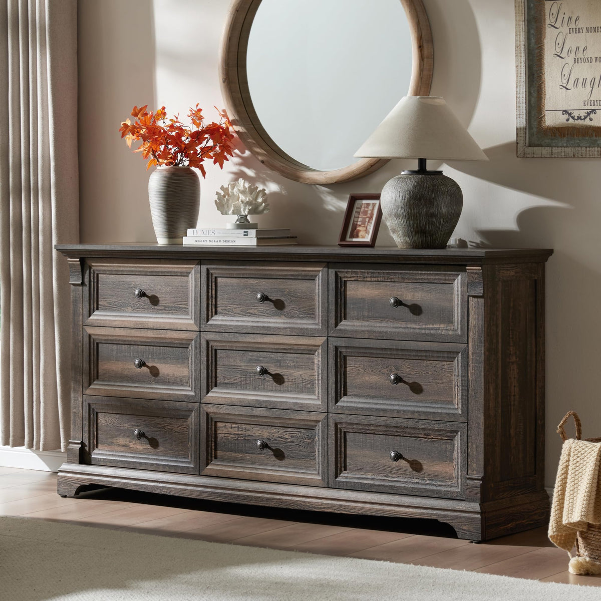 T4TREAM Farmhouse Drawer Dresser for Bedroom Storage