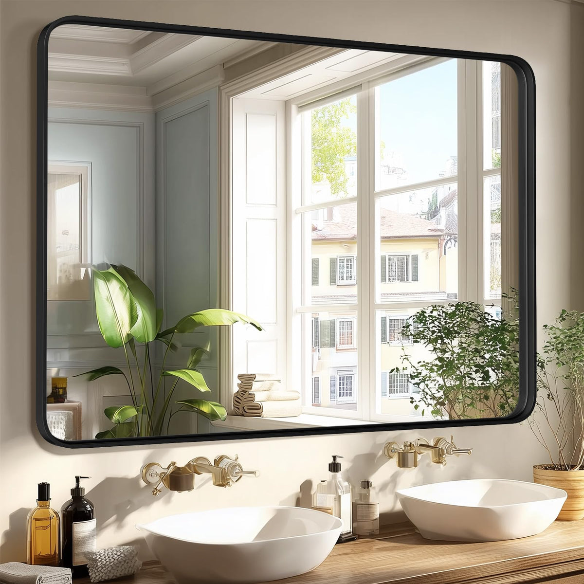 Sweetcrispy Decorative Bathroom Wall Mirror for Home Decor
