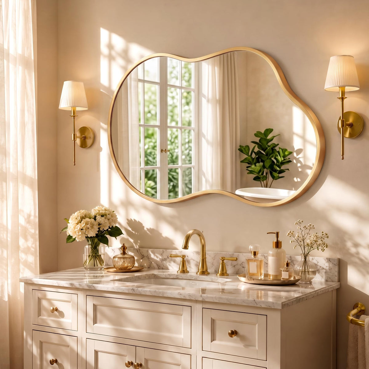 Dorlicecass Decorative Bathroom Wall Mirror for Over Sink