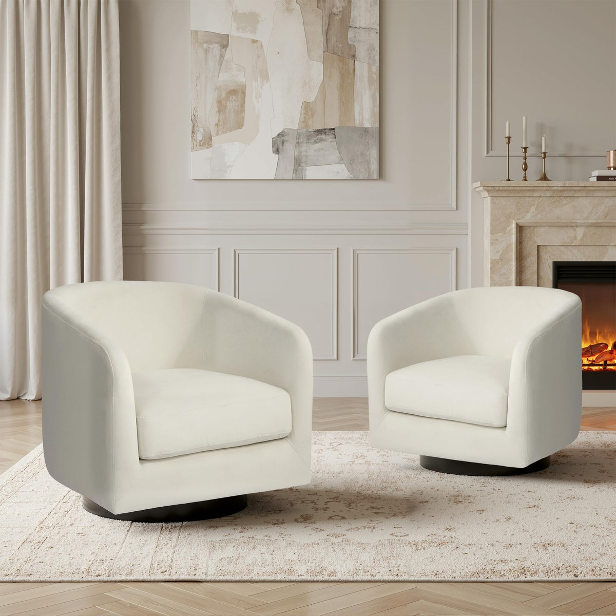 UIXE Swivel Barrel Accent Armchair for Living Room