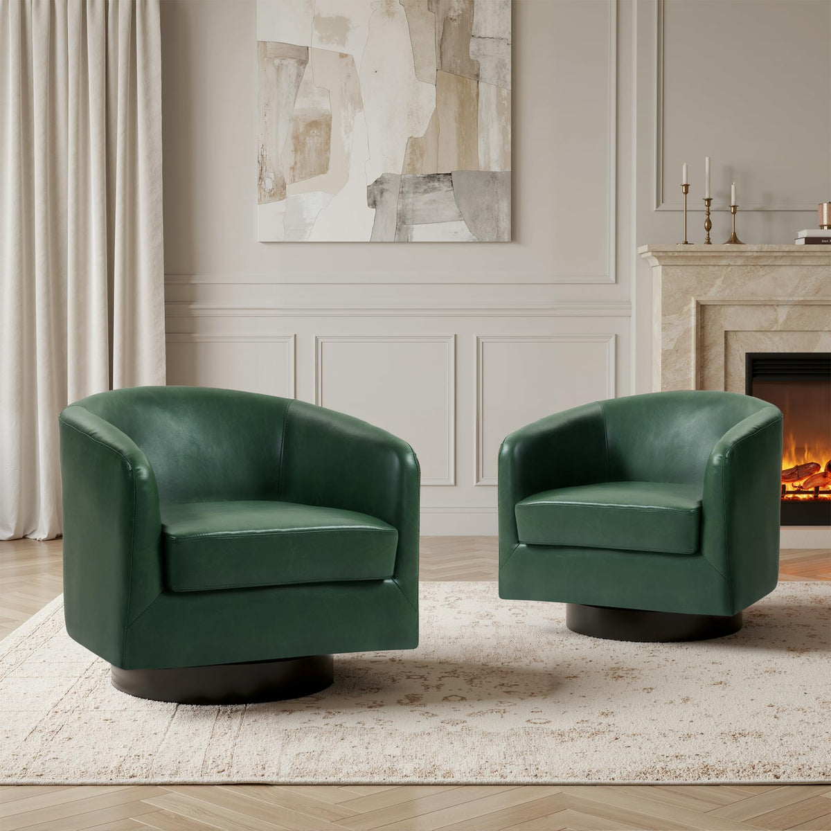 UIXE Swivel Barrel Accent Armchair for Living Room