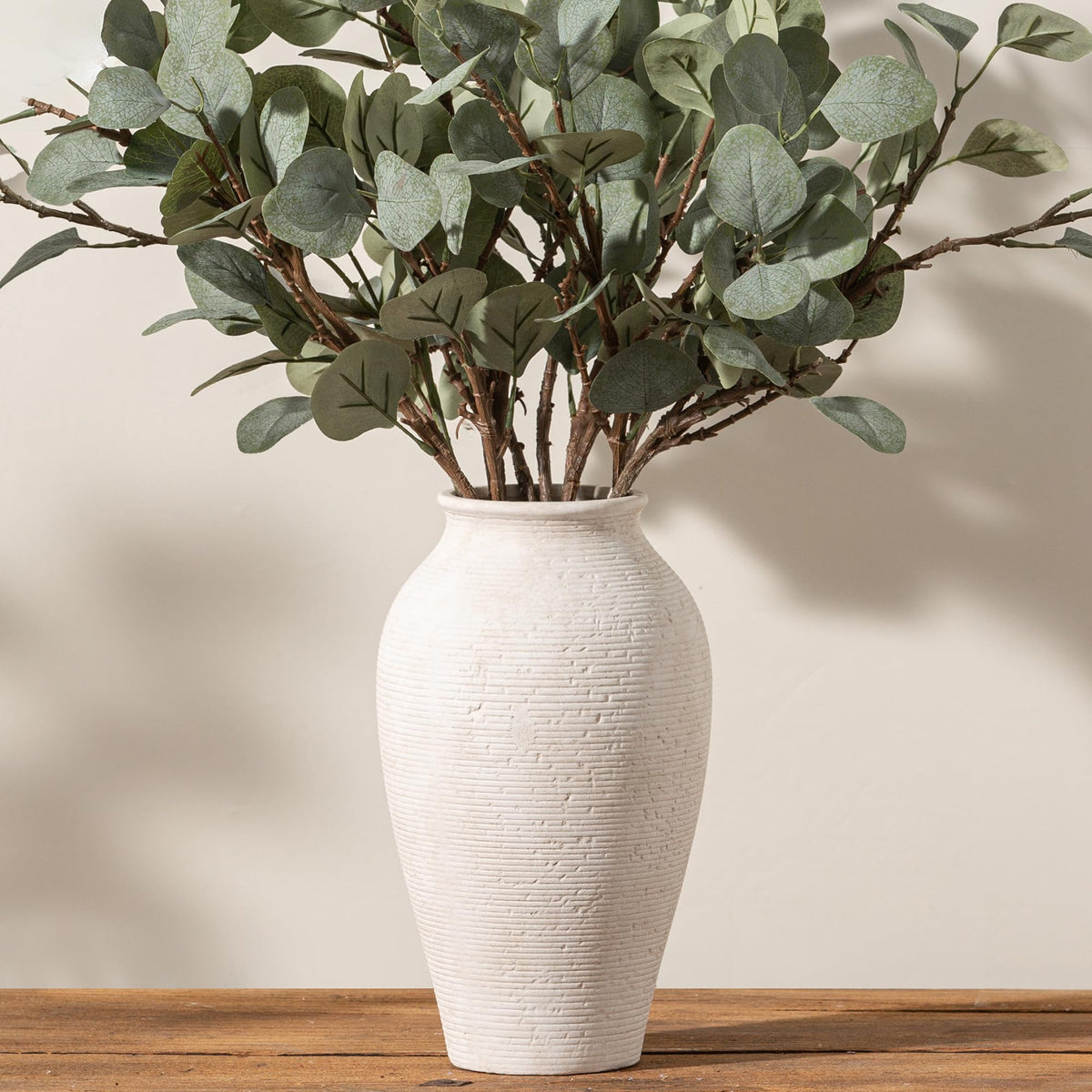 Vanselia Large Rustic Ceramic Flower Vase for Home Decor
