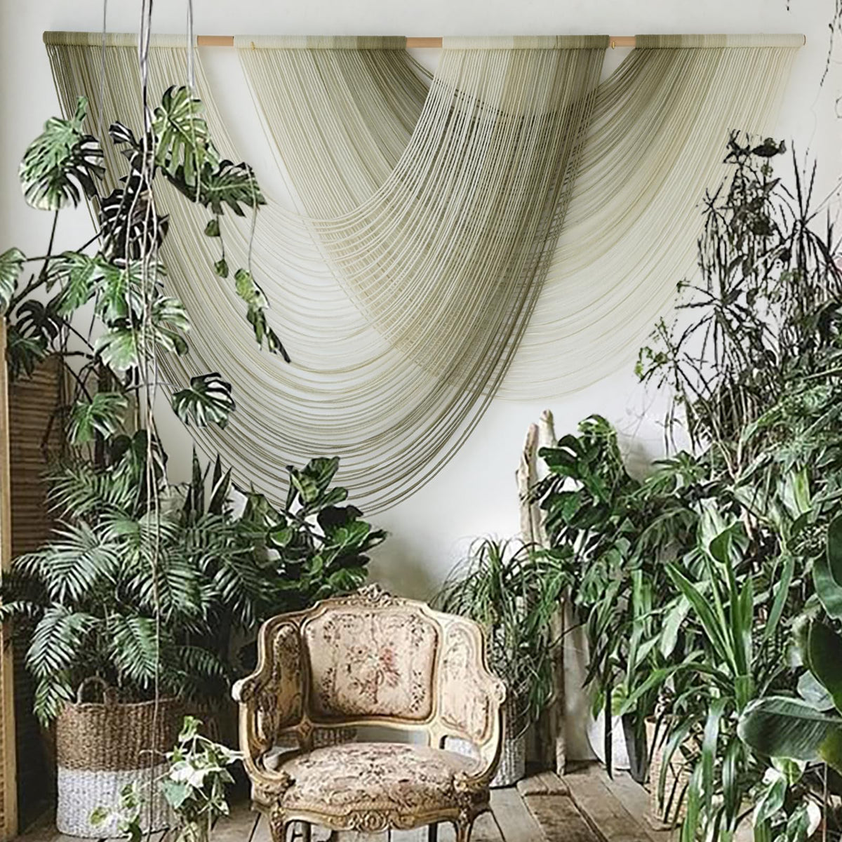 Large Dip-Dyed Macrame Wall Hanging Boho Tapestry Decor