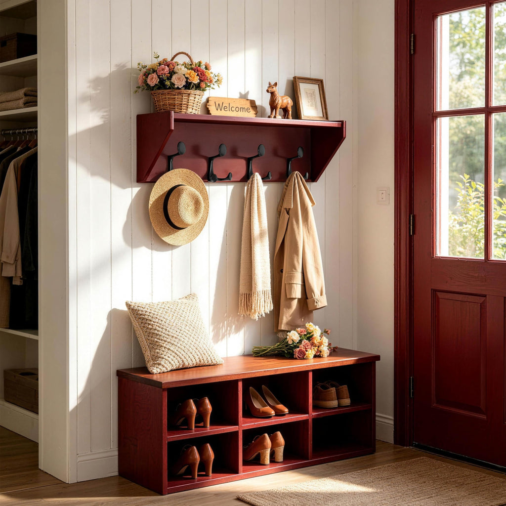 SKOLOO Heavy-Duty Wall-Mounted Coat Rack with Shelf