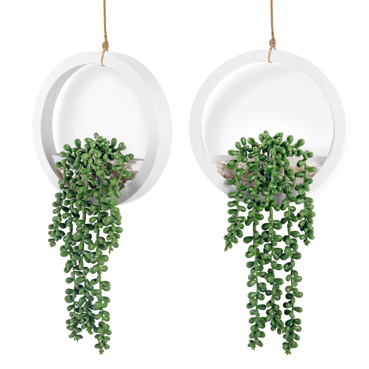 Der Rose Artificial Hanging Succulent Plants, Set of 2