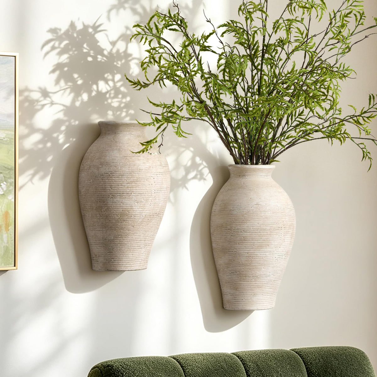 Vanselia Large Rustic Ceramic Flower Vase for Home Decor